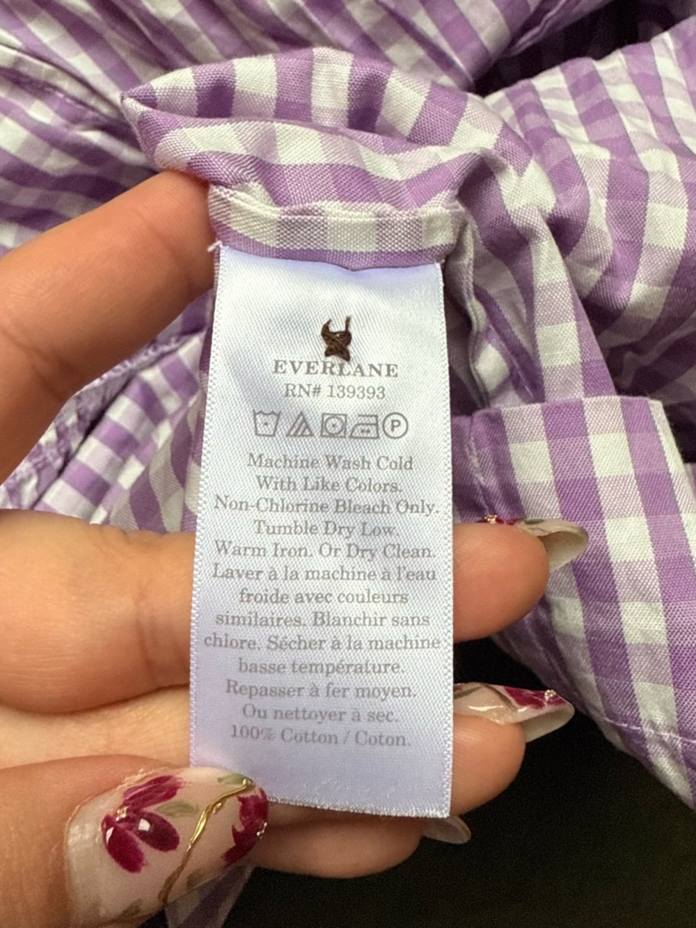 Everlane Purple Gingham Tiered Maxi Dress , Size S, EUC - Picture 5 of 5
